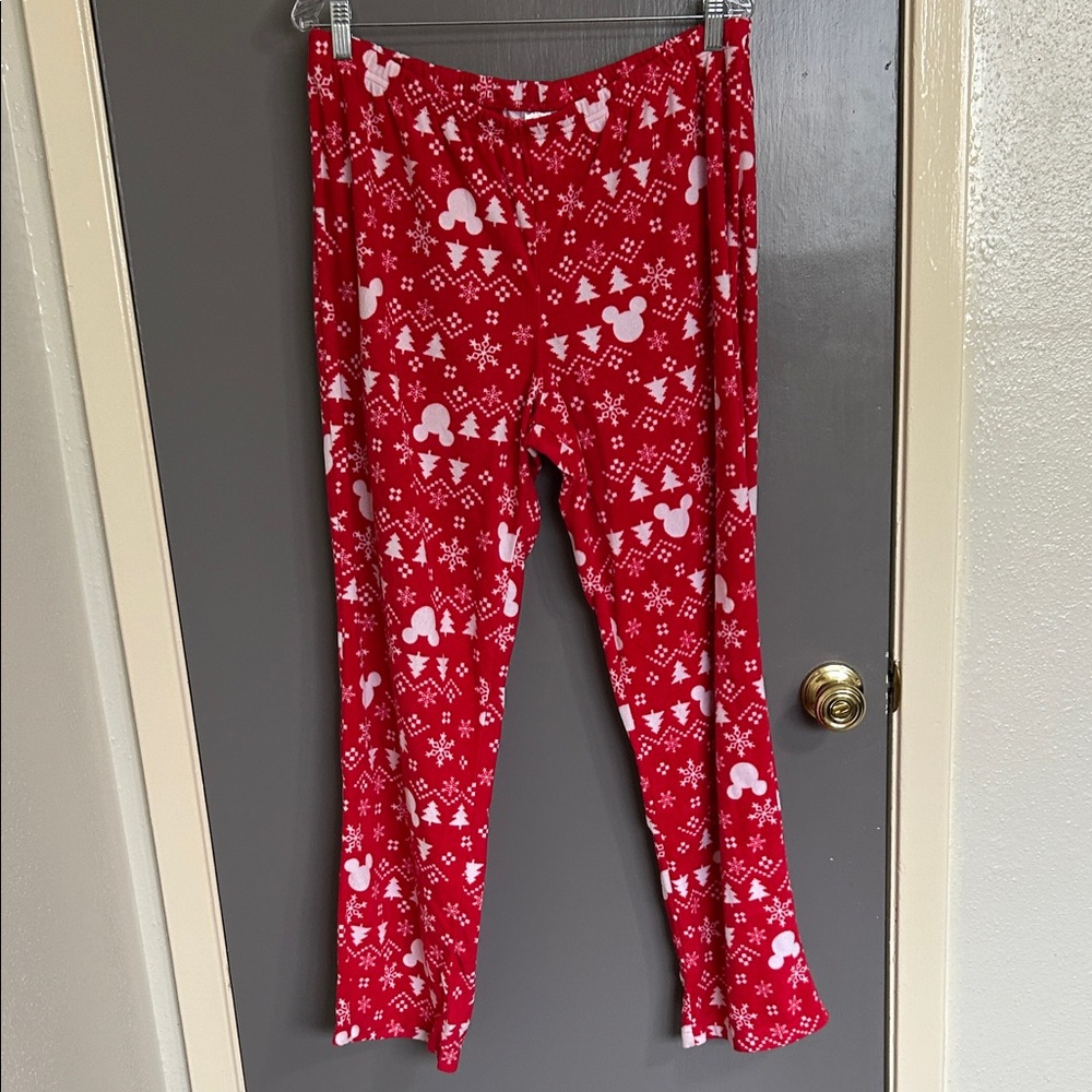 Women’s Red Holiday Lounge Pajama Pants with White Festive Print